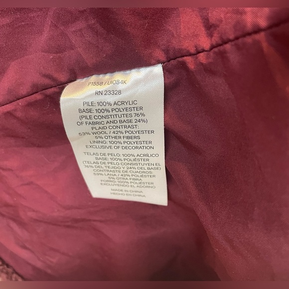 Pendleton Woolen Mills Fuzzy Zip Jacket Maroon M - Picture 10 of 14